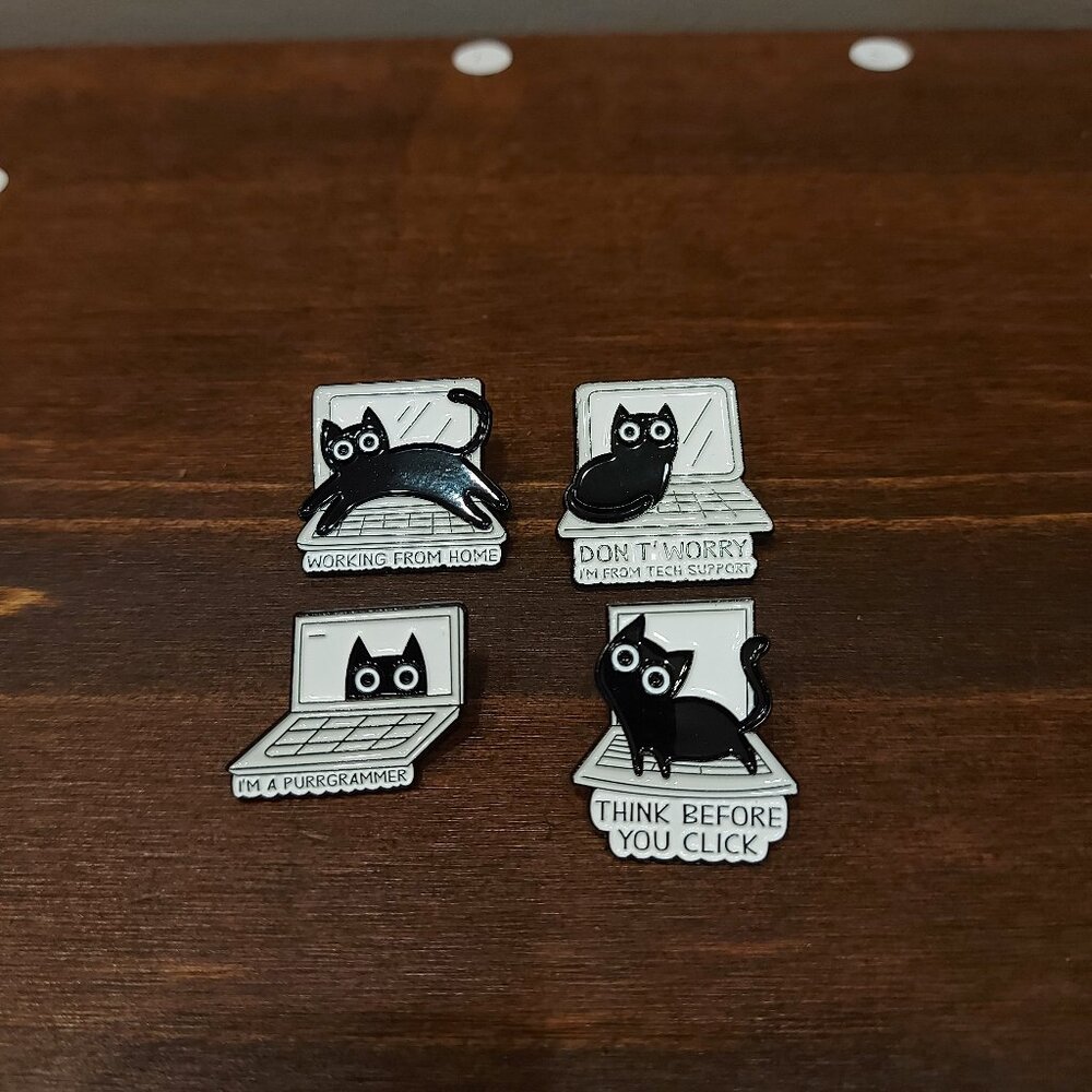 Business Casual Black Cat Pin Pack